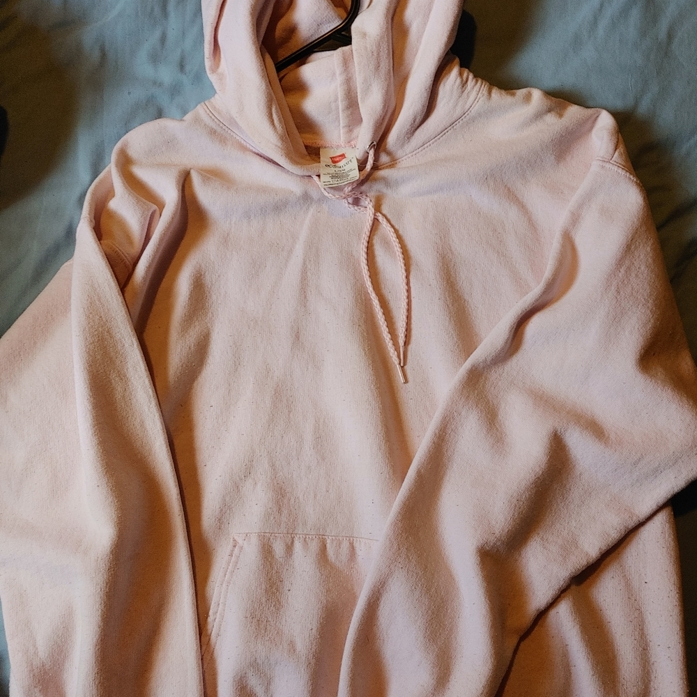 Light pink pullover hoodie